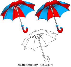 Vector illustration of classic elegant opened umbrella isolated on white background