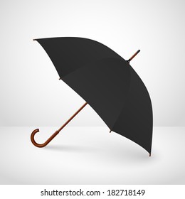 Vector illustration of classic elegant opened umbrella 