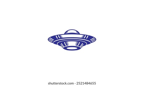 Vector illustration of classic flying saucer UFO