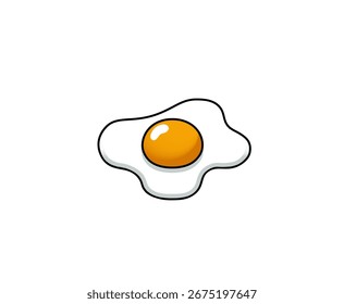 Vector illustration of classic fried eggs on white background	