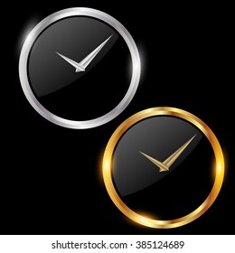 Vector illustration of classic golden and steel watch 