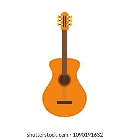 Vector illustration of a Classic guitar in cartoon style isolated on white background