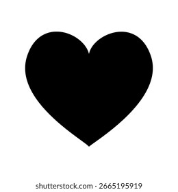 vector illustration of a classic heart shape, depicted as a solid black silhouette. this minimalist icon universally.