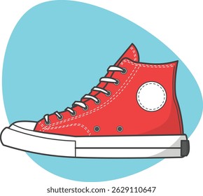 ilustração vetorial de sapatos vermelhos icônicos clássicos