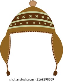 Vector illustration of a classic indigenous hat for the cold