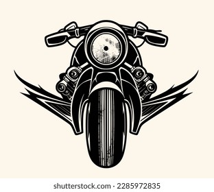 Vector Illustration of a Classic Motorcycle with lines drawing for logo,icon,clip art