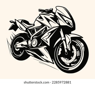 Ilustración vectorial de una motocicleta clásica con dibujo de líneas para logotipo, icono, imagen clip