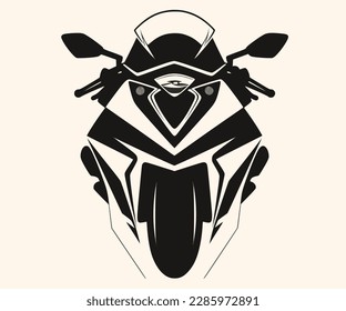 Vector Illustration of a Classic Motorcycle with lines drawing for logo,icon,clip art
