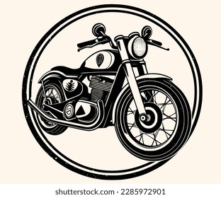 Ilustración vectorial de una motocicleta clásica con dibujo de líneas para logotipo, icono, imagen clip