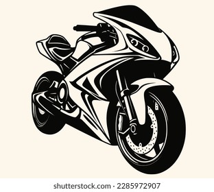 Ilustración vectorial de una motocicleta clásica con dibujo de líneas para logotipo, icono, imagen clip