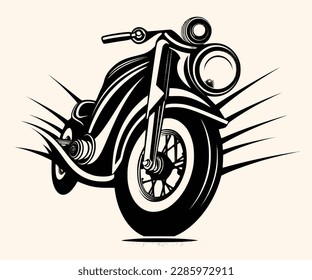 Ilustración vectorial de una motocicleta clásica con dibujo de líneas para logotipo, icono, imagen clip