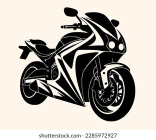 Vector Illustration of a Classic Motorcycle with lines drawing for logo,icon,clip art