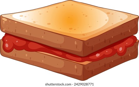 Vector illustration of a classic PB and J sandwich 