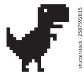A vector illustration of the classic pixel dinosaur from offline mode.
