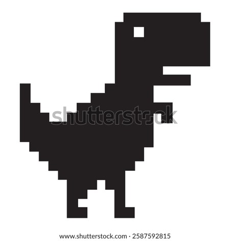 A vector illustration of the classic pixel dinosaur from offline mode.