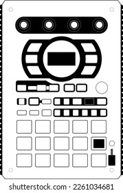 Vector illustration of a classic sampler and effects processor	