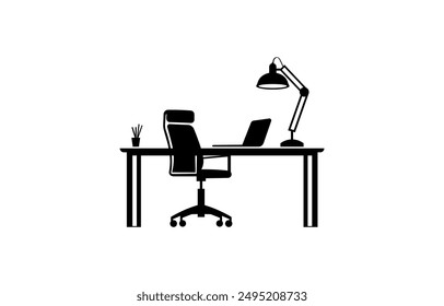 Vector illustration of a classic school desk and chair	
