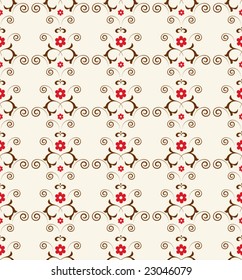 Vector illustration. Classic seamless floral ornate background.