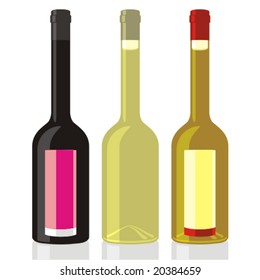 vector illustration of classic shape vinegar and olive oil bottles