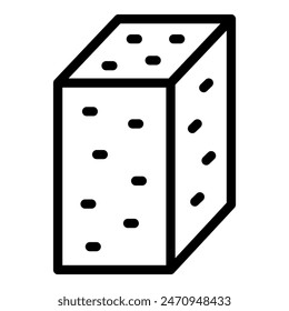 Vector illustration of a classic sixfaced dice in a simple line drawing style