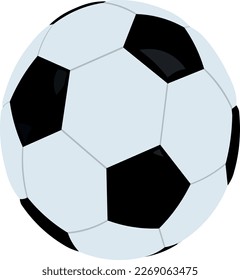 Ilustración vectorial de la pelota de fútbol, la pelota de fútbol negra y blanca para jugar al fútbol