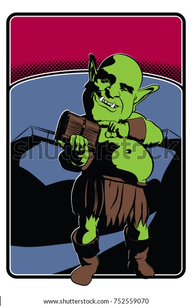 A vector illustration of the classic spooky troll  in\
front of a rickety rope bridge.  Done in retro comic book style, \
11x17 ratio,  6 colors, perfect, for posters, fliers, bands, and\
events. 