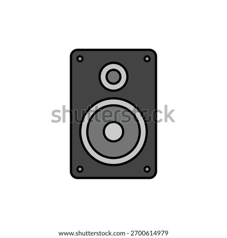 Vector illustration of a classic stereo speaker cabinet, symbolizing music, audio technology, sound system, and entertainment output.
