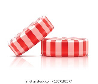 Vector illustration of classic striped peppermint candies.