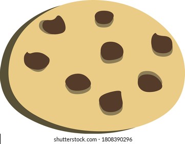 Ilustración vectorial de una galleta dulce clásica con chip de chocolate