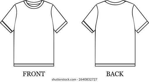 Vector Illustration of Classic T- Shirt Icon Outline