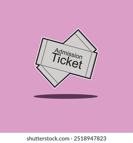 Ilustração vetorial de um tíquete clássico, apresentando um design detalhado e limpo com bordas perfuradas e um número simples. Ideal para promoções de eventos, gráficos de viagem ou projetos com tema de admissão. Por
