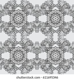 Vector illustration. Classic vintage background. Traditional orient ornament. Seamless classic vector gray and gray pattern.