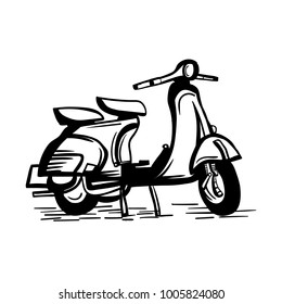 vector illustration of classic vintage scooter