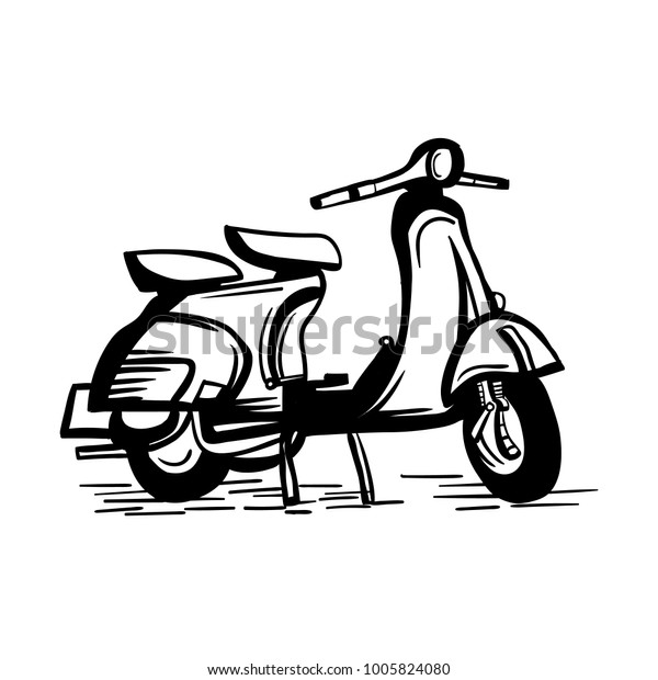 Vector Illustration Classic Vintage Scooter Stock Vector (royalty Free 