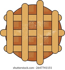 Vektorgrafik einer klassischen Waffel, die mit leichtem Puderzucker bestäubt ist.