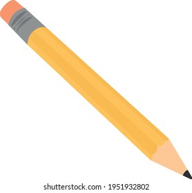 Vector illustration of a classic yellow pencil with eraser