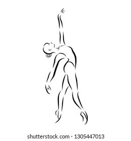 Vector illustration of classical ballet, figure ballet dancer