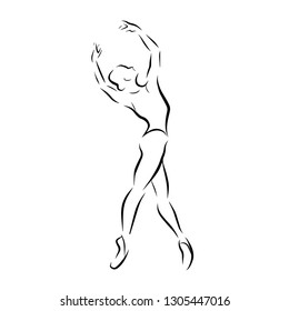 Vector illustration of classical ballet, figure ballet dancer