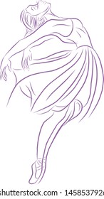vector illustration of classical ballet, figure ballet dancer