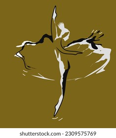 vector illustration of classical ballet, figure ballet dancer