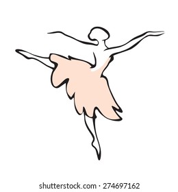 vector illustration of classical ballet, figure ballet dancer