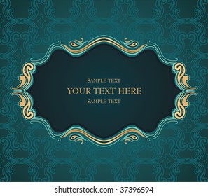 vector illustration of a classical flourish text frame ready for your own text