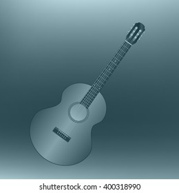 Vector illustration with classical guitar