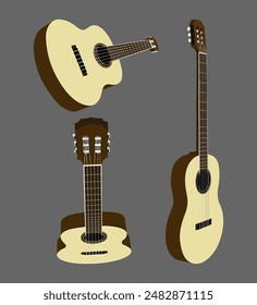 Vector illustration of a classical guitar image suitable for products or guitar lesson books