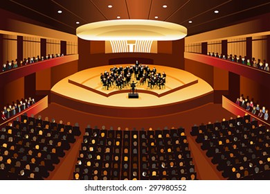 A Vector Illustration Of Classical Music Concert