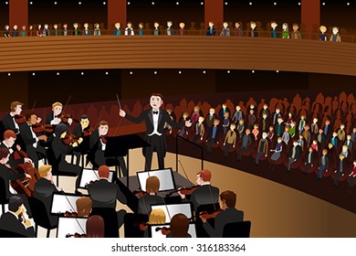 A Vector Illustration Of Classical Music Concert