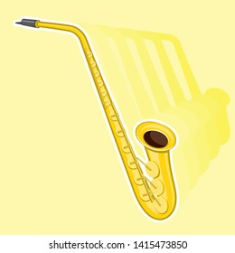 Vector illustration. Classical music wind instrument saxophone. eps