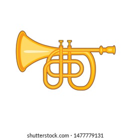 Vector illustration. Classical music wind instrument trumpet. Rock or jazz equipment. Isolated on white background eps 10