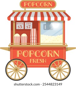 Vector illustration of a classical popcorn stand