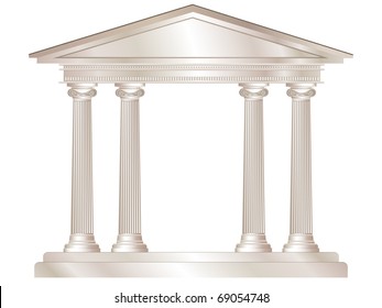 A vector illustration of a classical style white marble temple. EPS10 vector format